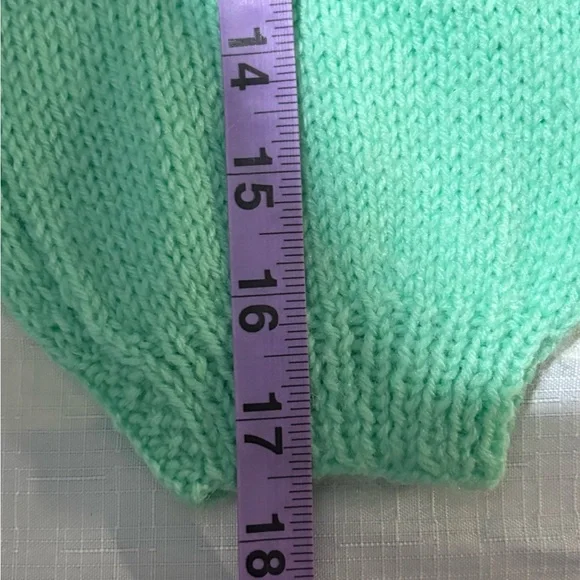 Vintage Green and White Striped Knit Baby Outfit - Picture 11 of 12